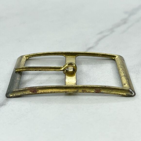 Gold Tone Rectangle Simple Basic Belt Buckle - Picture 5 of 6